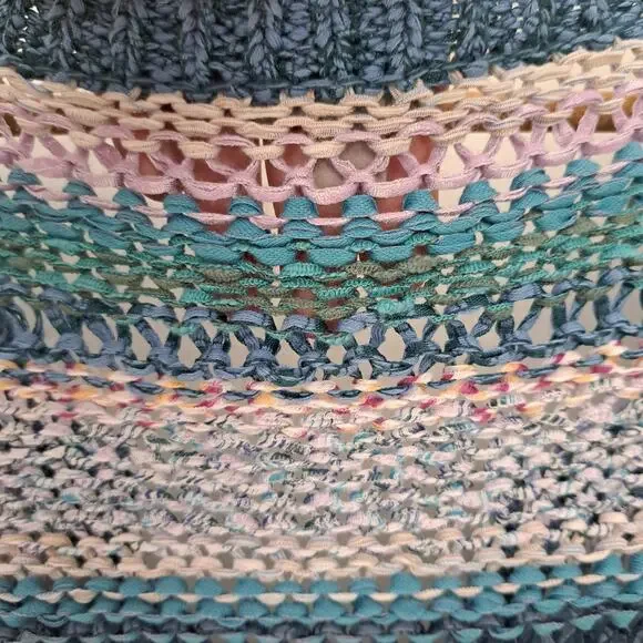 J Jill Multicolor Chunky Knit Cardigan 3/4 Sleeve Medium Sweater - Picture 4 of 7